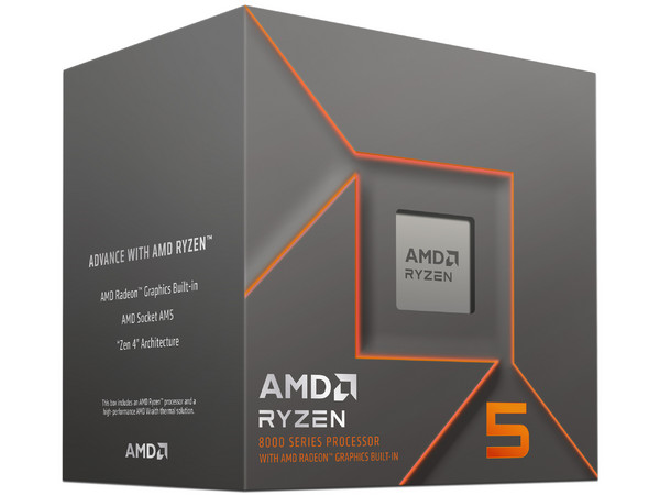 Procesador AMD Ryzen 5 8500G de Octava Generación, 
3.5 GHz (hasta 5.0 GHz), 
Con Gráficos AMD Radeon 740M y Con Disipador, 
Socket AM5, 
Caché 16MB, Six-Core, 65W.