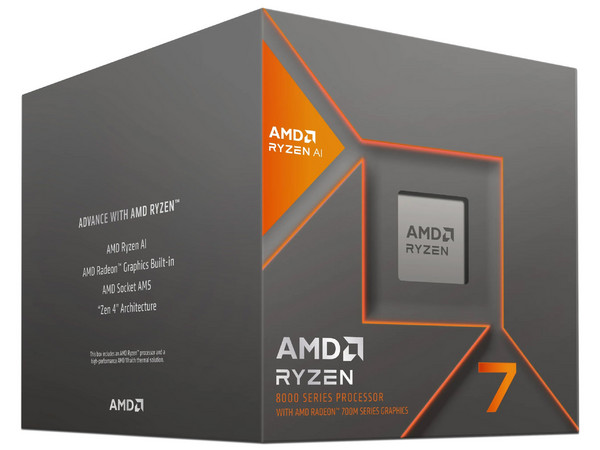 Procesador AMD Ryzen 7 8700G de Octava Generación, 
4.2 GHz (hasta 5.1 GHz), 
Con Gráficos Radeon 780M y con Disipador, 
Socket AM5,
Caché 16MB, Octa-Core, 65W.