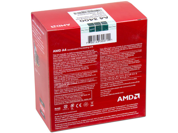 Procesador (APU) AMD A4-3400 a 2.7GHz con Gráficos Radeon HD 6410D, Caché 1MB, Socket FM1, Dual-Core, 65W.