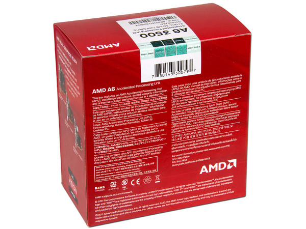 Procesador (APU) AMD A6-3500 a 2.1GHz con Gráficos Radeon HD 6530D, Caché 3MB, Socket FM1, Triple-Core, 65W.