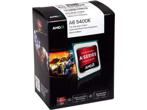 Procesador (APU) AMD A6-5400K Black Edition a 3.6 GHz con Gráficos Radeon HD  7540D, Socket FM2, Dual-Core, 65W.