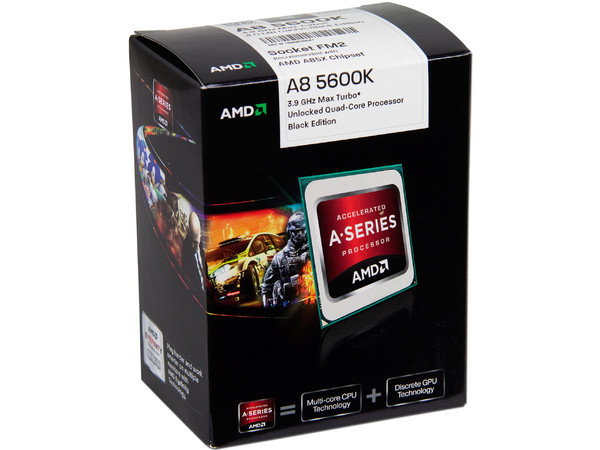 Procesador (APU) AMD A8-5600K Black Edition a 3.6 GHz con Gráficos Radeon HD 7560D, Caché 4MB, Socket FM2, Quad-Core, 100W.