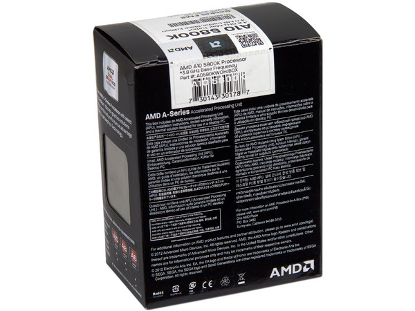 Procesador (APU) AMD A10-5800K Black Edition a 3.8 GHz con Gráficos Radeon HD 7660D, Caché 4MB, Socket FM2, Quad-Core, 100W.