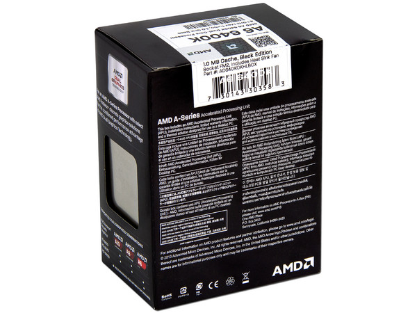 Procesador (APU) AMD A6-6400K Black Edition a 3.9 GHz con Gráficos Radeon HD  8470D, Socket FM2, Dual-Core, 65W.