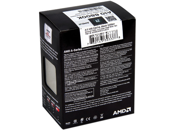 Procesador (APU) AMD A10-6800K Black Edition a 4.1 GHz con Gráficos Radeon HD  8670D, Socket FM2, Quad-Core, 100W.