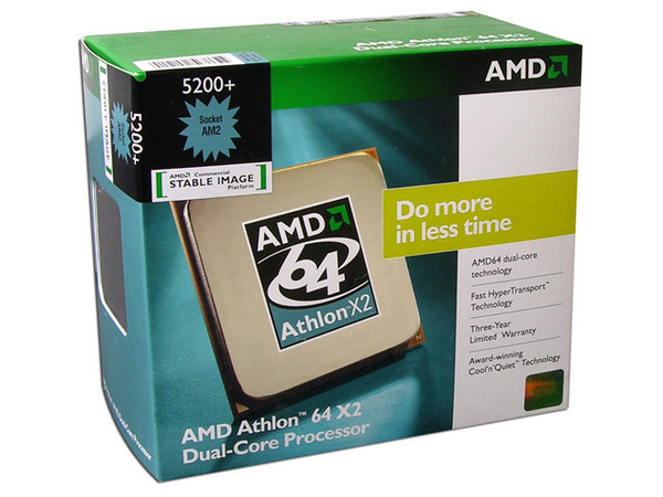 Procesador AMD Athlon 64 X2 5200+, Dual Core a 2.6GHz, Cache L2 2x1MB, HT 2000MHz, Socket AM2.