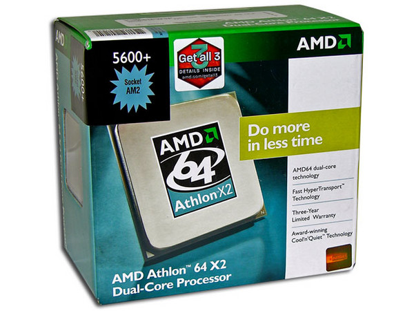 Procesador AMD Athlon 64 X2 5600+, Dual Core a 2.8GHz, Cache L2 2x1MB, HT 2000MHz, Socket AM2.