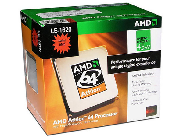 Procesador AMD Athlon 64 LE-1620, Cache L2 1MB, Socket AM2, Bajo Consumo 45Watts.
