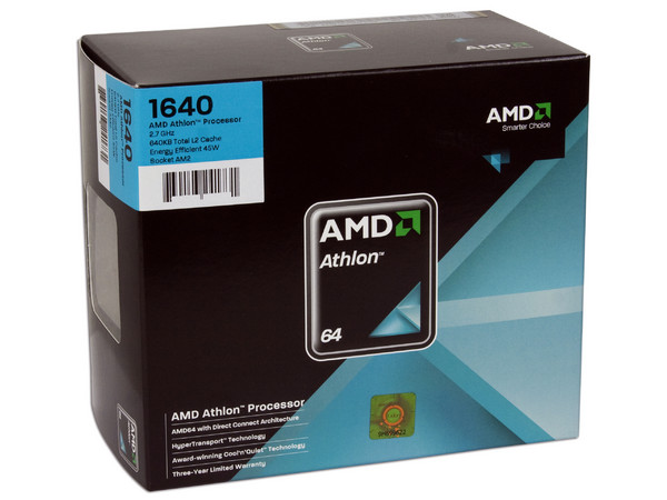 Procesador AMD Athlon 64 1640, 2.7GHz Cache L2 640KB, Socket AM2, Bajo Consumo 45Watts.