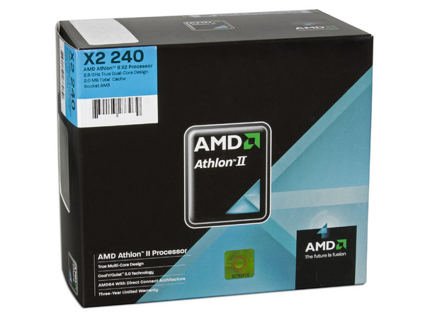 Procesador AMD Athlon II X2 240, 2.8GHz, Cache L2 2x1MB, Socket AM3, Dual Core, 65W.