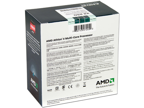 Procesador AMD Athlon II X2 250, 3.0GHz, Caché L2 2x1MB, Socket AM3, Dual Core, 65W.