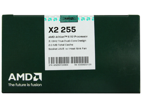 Procesador AMD Athlon II X2 255, 3.1GHz, Cache L2 2x1MB, Socket AM3, Dual-Core, 65W.