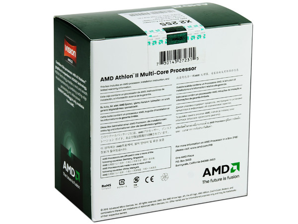 Procesador AMD Athlon II X2 255, 3.1GHz, Cache L2 2x1MB, Socket AM3, Dual-Core, 65W.