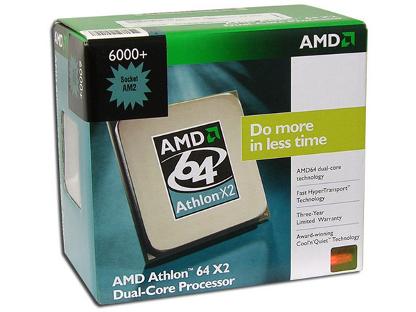 Procesador AMD Athlon 64 X2 6000+, Dual Core a 3.0GHz, Cache L2 2x1MB, HT 2000MHz, Socket AM2.