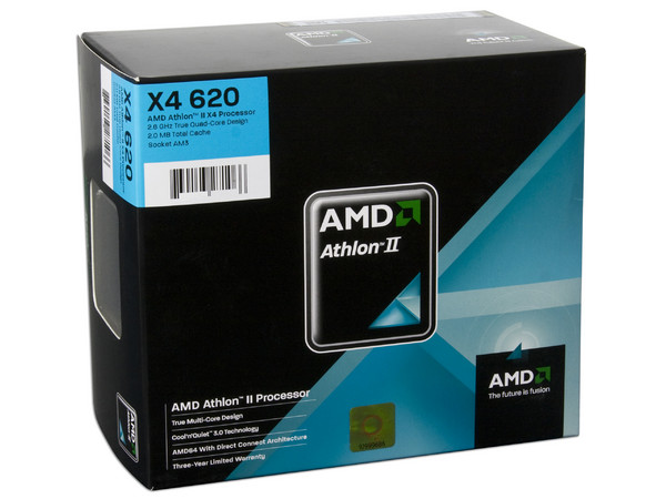 Procesador AMD Athlon II X4 620, 2.6GHz, Cache L2 4x512KB, Socket AM3, Quad-Core, 95W.
