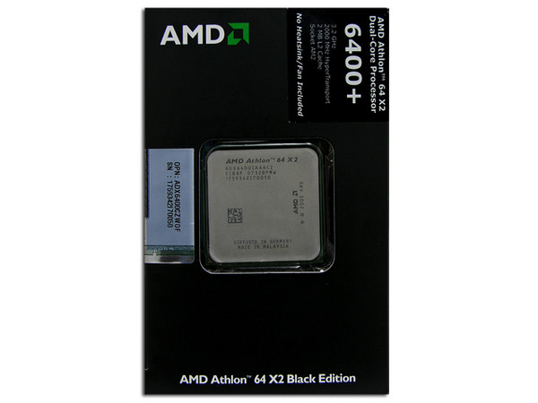 Procesador AMD Athlon 64 X2 6400+ Black Edition a 3.2GHz, Cache L2 2x1MB, HT 2000MHz, Socket AM2. (No incluye disipador/ventilador)