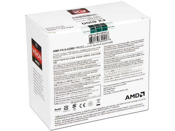 Procesador AMD FX-6100 Black Edition, 3.3GHz, Cache 14MB, Socket AM3+, Six-Core, 95W.