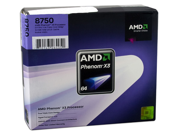 Procesador AMD Phenom X3 8750, 2.4GHz, Cache L2 3x512KB, L3 2MB Socket AM2+, Tres Núcleos.