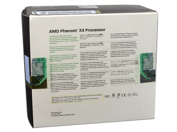 Procesador AMD Phenom X3 8750, 2.4GHz, Cache L2 3x512KB, L3 2MB Socket AM2+, Tres Núcleos.