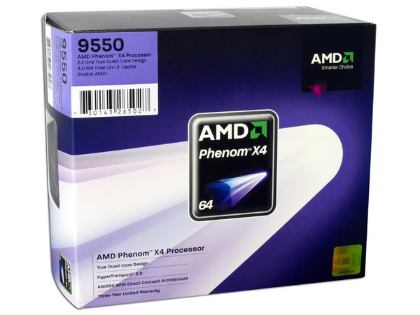 Procesador AMD Phenom X4 9550, 2.2GHz, Cache L2 4x512KB, L3 2MB Socket AM2+, Cuatro Núcleos.