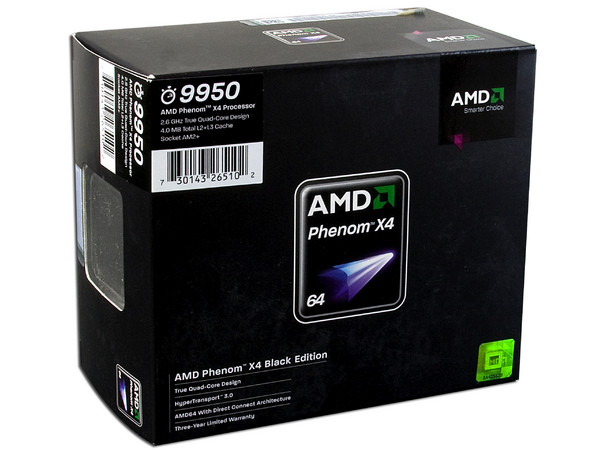 Procesador AMD Phenom X4 9950 Black Edition, 2.6GHz, Cache L2 4x512KB, L3 2MB, Socket AM2+, Cuatro Núcleos, 125W.
