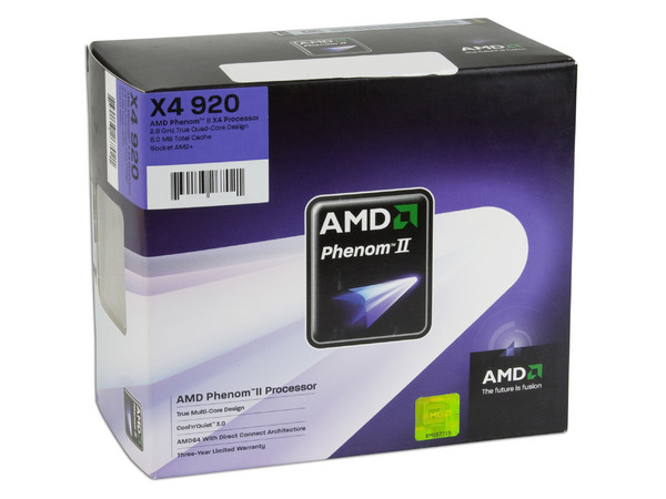 Procesador AMD Phenom II X4 920, 2.8GHz, Cache L2 4x512KB, L3 6MB, Socket AM2+, Cuatro Núcleos, 125W.