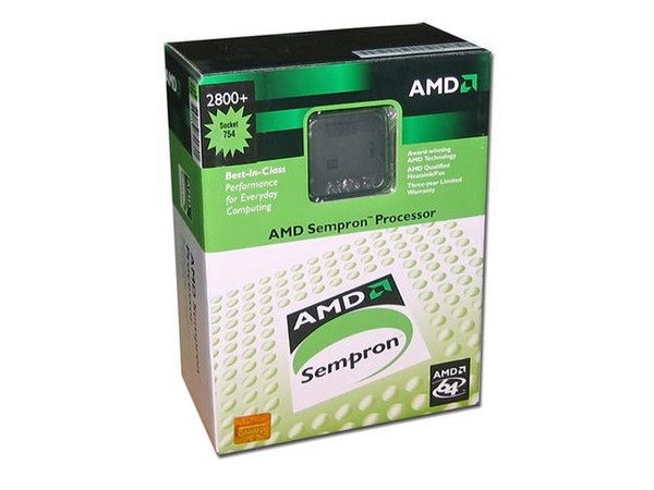 Procesador AMD Sempron 64 2800+, a 1.6 Ghz, L2 cache 256KB, Socket 754, en caja.