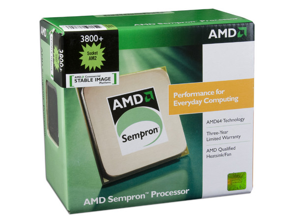 Procesador AMD Sempron 64 3800+ a 2.2 Ghz, L2 cache 256KB, Socket AM2