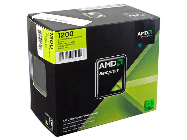 Procesador AMD Sempron LE-1200 a 2.10 Ghz, L2 cache 512KB, Socket AM2, Bajo Consumo 45Watts.