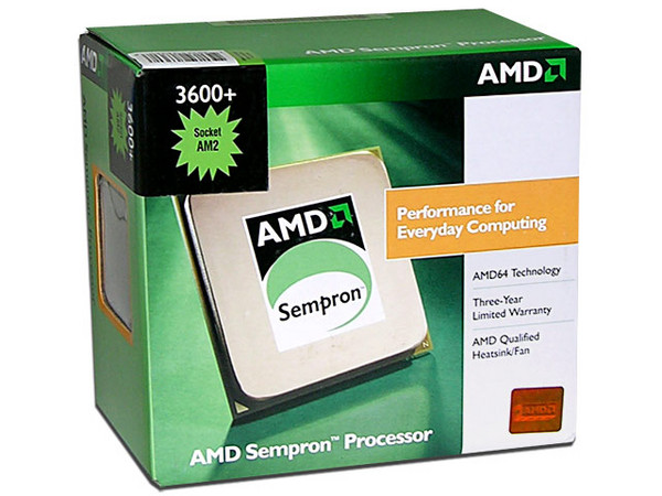 Procesador AMD Sempron 3600+, a 2.0 Ghz, L2 cache 256KB, Socket AM2, en caja