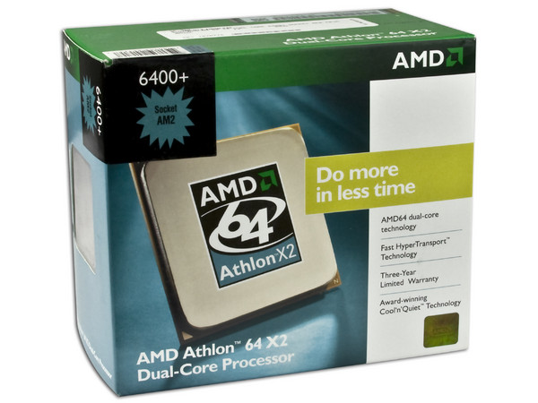 Procesador AMD Athlon 64 X2 6400+ a 3.2GHz, Cache L2 2x1MB, HT 2000MHz, Socket AM2.