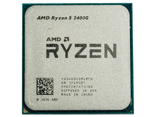 Procesador AMD Ryzen 5 2400G, 3.6 GHz (hasta 3.9 GHz) con gráficos Radeon Vega 11, Socket AM4, Quad-Core, 65W. Bulk