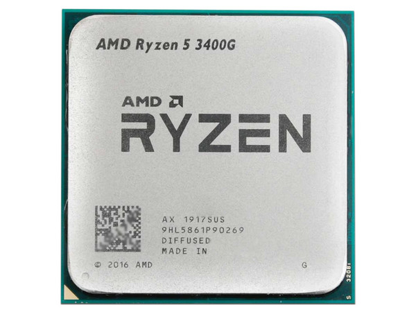 Procesador AMD Ryzen 5 3400G de Tercera Generación, 3.7 GHz (hasta 4.2 GHz) con gráficos Radeon RX Vega 11, Socket AM4, Caché 4MB, Quad-Core, 65W, Bulk.