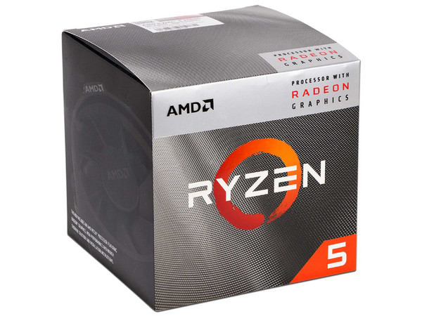Procesador AMD Ryzen 5 3400G de Tercera Generación, 
3.7 GHz (hasta 4.2 GHz), 
Con Gráficos AMD Radeon RX Vega 11 y Con Disipador, 
Socket AM4, 
Caché 4MB, Quad-Core, 65W.