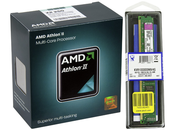 Procesador AMD Athlon II X2 250, 3.0GHz, Socket AM3 + Memoria Kingston DDR3 1333Mhz CL9, 4GB