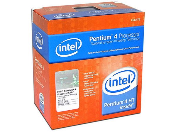 Procesador Intel Pentium 4 640 a 3.2 GHz, Solo para Socket LGA 775, BUS de 800MHz, 2MB en Cache L2, EM64T