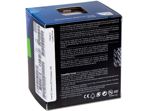 Procesador Intel Celeron 430 a 1.8GHZ, Socket 775, BUS de 800MHz, 512KB en Cache L2