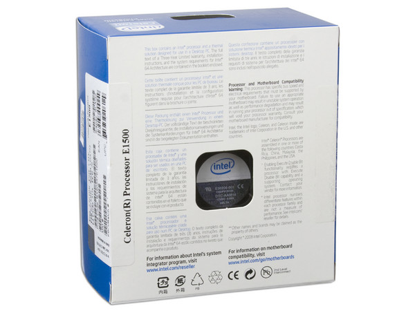 Procesador Intel Celeron E1500 (Dual Core) a 2.2GHz, Socket 775, BUS de 800MHz, 512KB en Cache L2