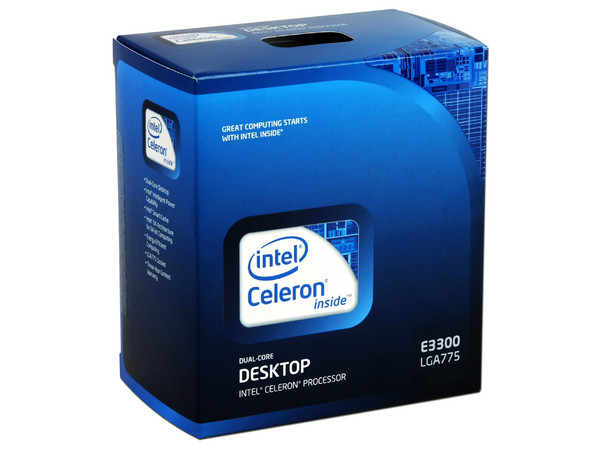 Procesador Intel Celeron E3300 (Dual Core) a 2.5 GHz, Socket 775, BUS de 800MHz, 1MB L2 Cache