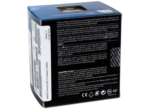 Procesador Intel Pentium Dual Core E5800 a 3.2 GHz, Socket 775, BUS de 800MHz, 2MB L2 Cache