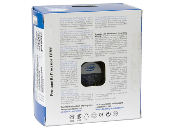 Procesador Intel Pentium Dual Core E6300 a 2.8 GHz, Socket 775, BUS de 1066MHz, 2MB L2 Cache