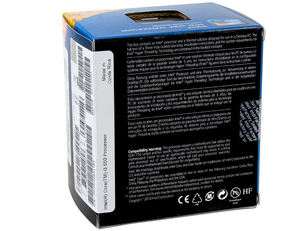 Procesador Intel Core i3  550 a 3.2 GHz con  Intel HD Graphics, Socket 1156, L3 Cache 4MB, Dual-Core, 32nm.