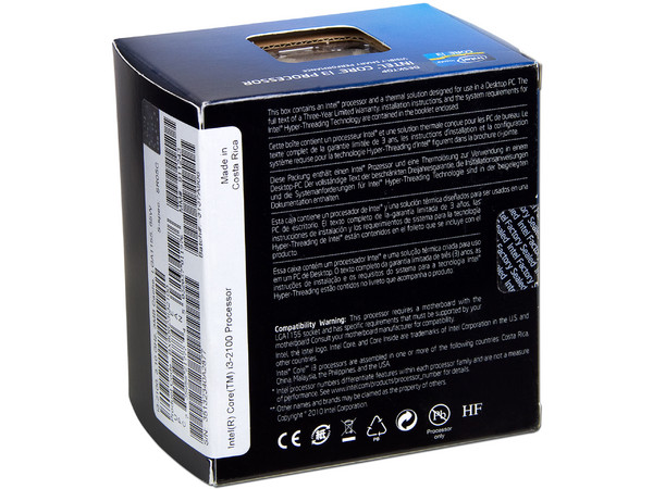 Procesador Intel Core i3 2100 a 3.1 GHz con Intel HD Graphics 2000, Socket 1155, L3 Caché 3MB, Dual-Core, 32nm