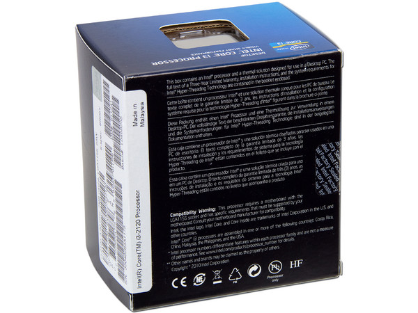 Procesador Intel Core i3 2120 a 3.3 GHz con Intel HD Graphics 2000, Socket 1155, L3 Caché 3MB, Dual-Core, 32nm