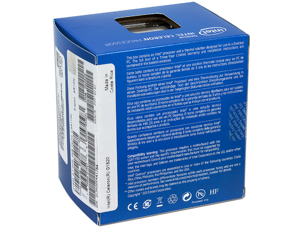 Procesador Intel Celeron G1820 a 2.7 GHz con Intel HD Graphics, Socket 1150, Caché 2MB, Dual-Core.