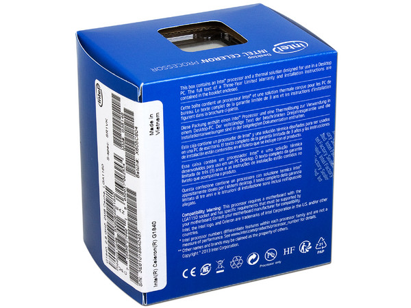 Procesador Intel Celeron G1840 a 2.80 GHz con Intel HD Graphics, Socket 1150, Caché 2 MB, Dual-Core, 22nm.