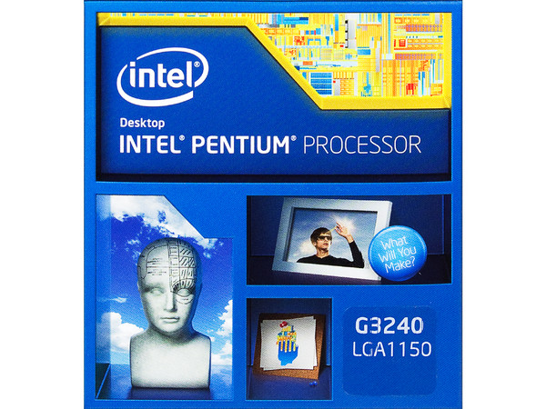 Procesador Intel Pentium G3240 a 3.10 GHz con Intel HD Graphics, Socket 1150, Caché 3 MB, Dual-Core, 22nm.