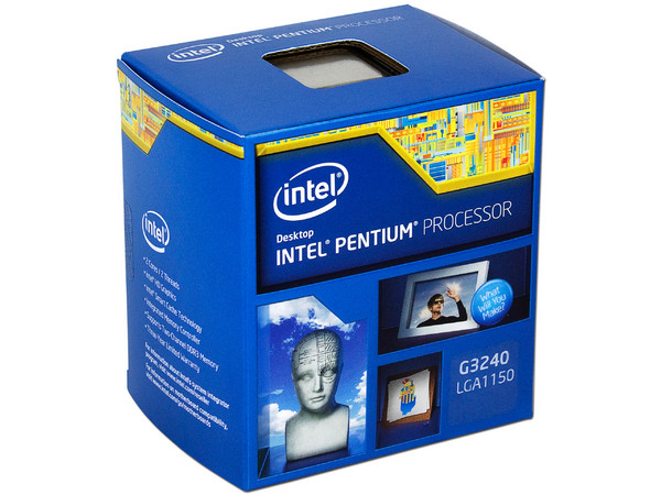 Procesador Intel Pentium G3240 a 3.10 GHz con Intel HD Graphics, Socket 1150, Caché 3 MB, Dual-Core, 22nm.