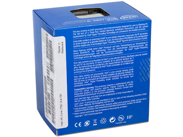 Procesador Intel Core i3-4130 de Cuarta Generación, 3.4 GHz con Intel HD Graphics 4400, Socket 1150, L3 Caché 3MB, Dual-Core, 22nm