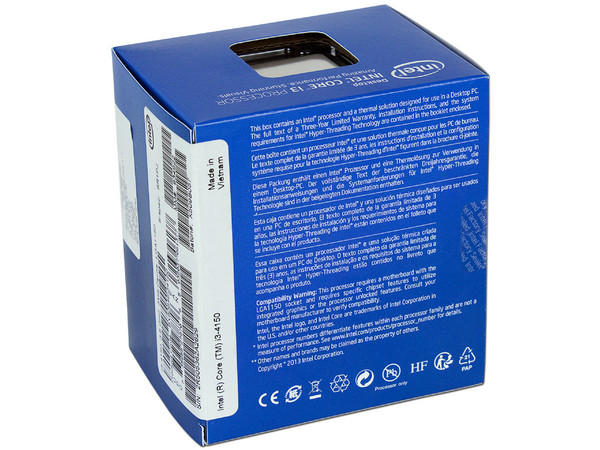 Procesador Intel Core i3-4150 de Cuarta Generación, 3.5 GHz con Intel HD Graphics 4400, Socket 1150, L3 Caché 3MB, Dual-Core, 22nm.